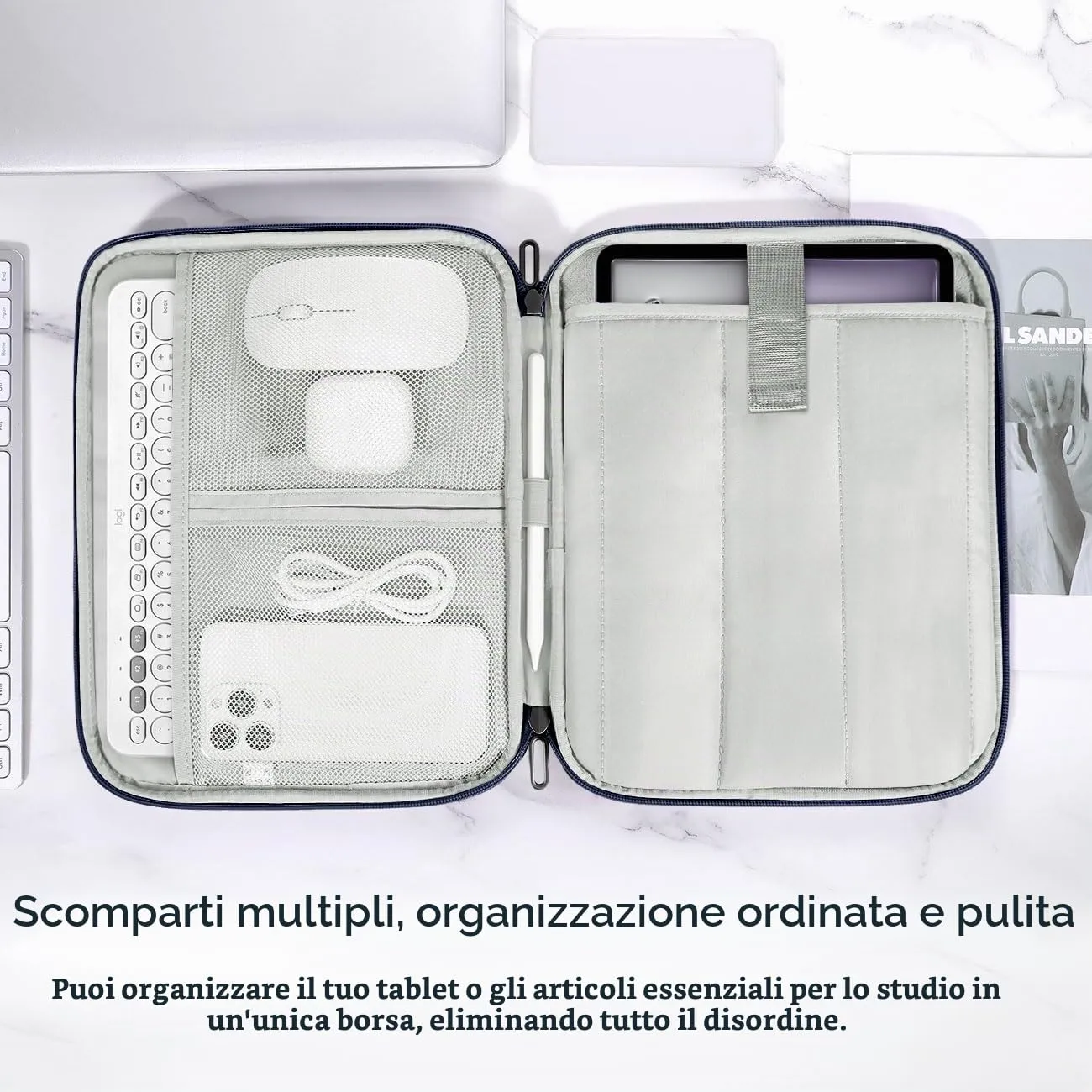 Dadanism Custodia Borsa Portatile per Tablet 13 Pollici, Indaco - immagine 4