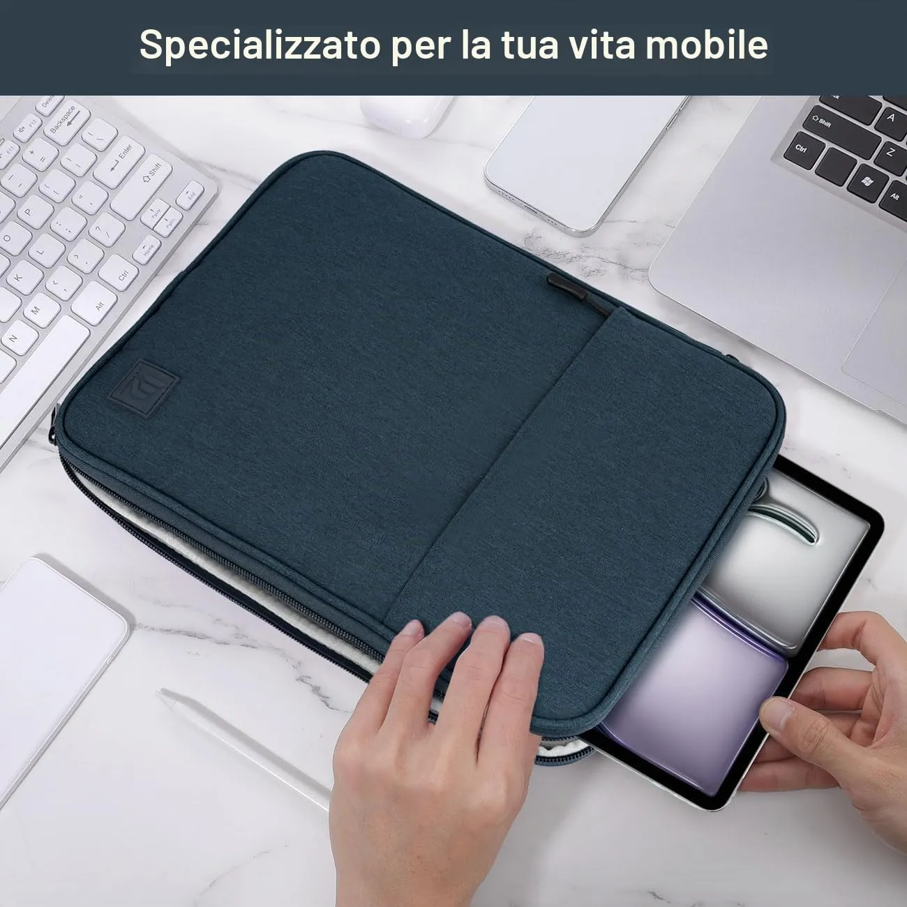 Dadanism Custodia Borsa Portatile per Tablet 13 Pollici, Indaco - immagine 6