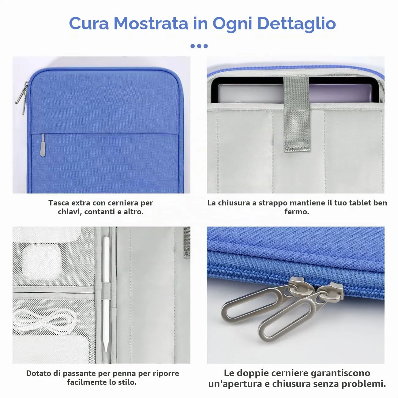 Dadanism Borsa Portatile per Tablet 13 Pollici, Pervinca - immagine 5