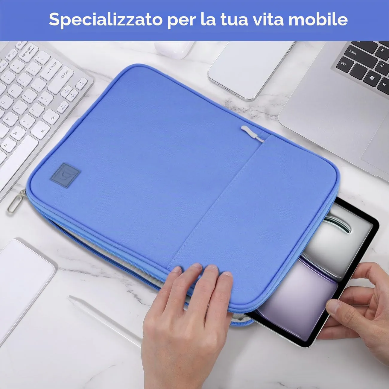 Dadanism Borsa Portatile per Tablet 13 Pollici, Pervinca - immagine 6