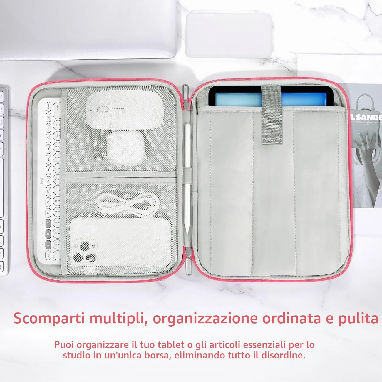 Dadanism Borsa Imbottita per Tablet 9-11 Pollici, Rosa Anguria - immagine 4