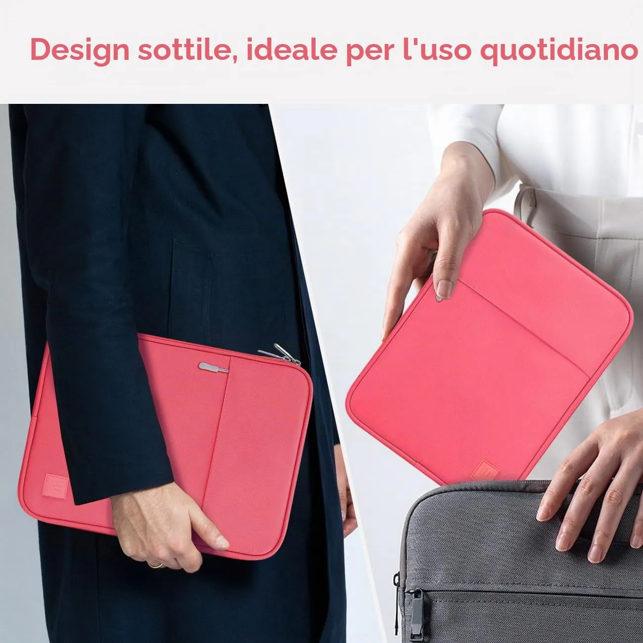 Dadanism Borsa Imbottita per Tablet 9-11 Pollici, Rosa Anguria - immagine 7