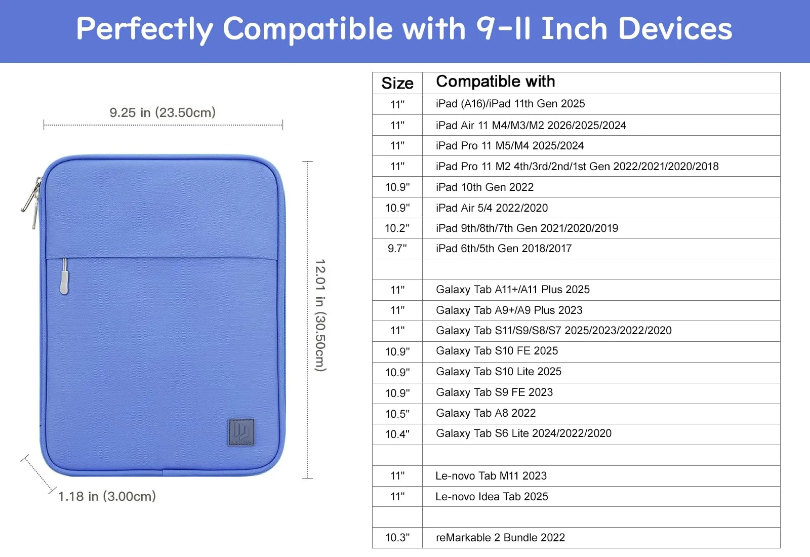 Dadanism Borsa Imbottita per Tablet 9-11 Pollici, Pervinca - immagine 2