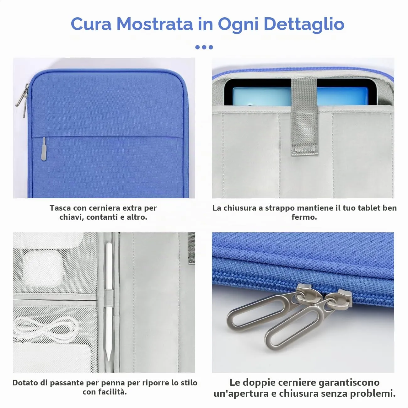 Dadanism Borsa Imbottita per Tablet 9-11 Pollici, Pervinca - immagine 5