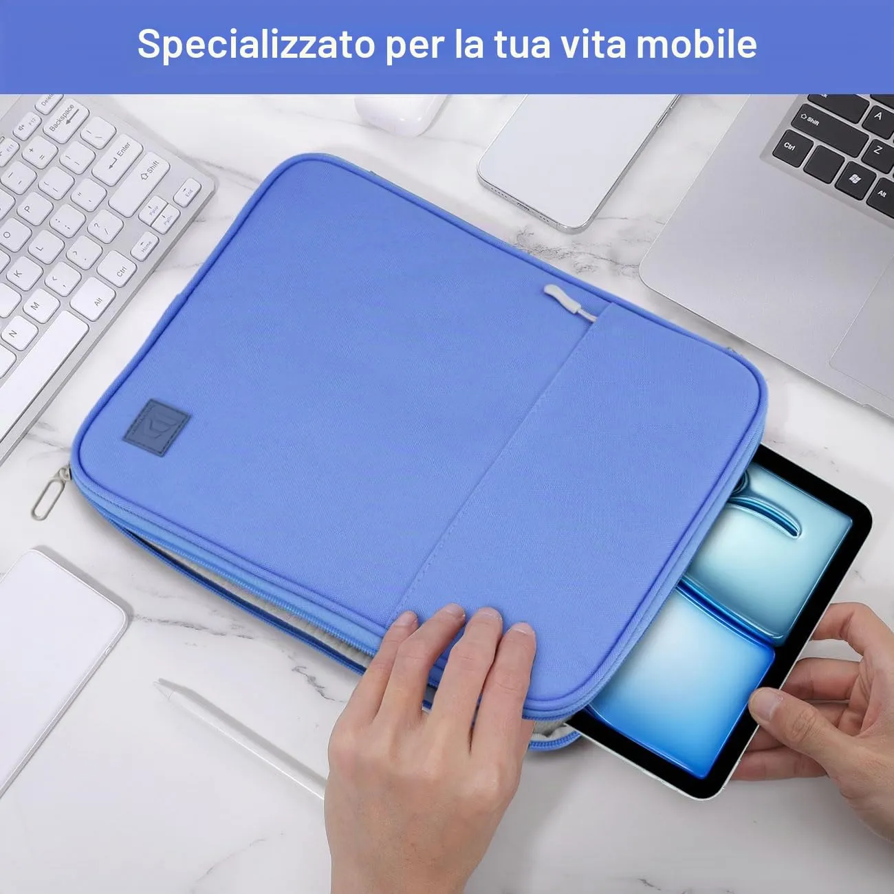 Dadanism Borsa Imbottita per Tablet 9-11 Pollici, Pervinca - immagine 6