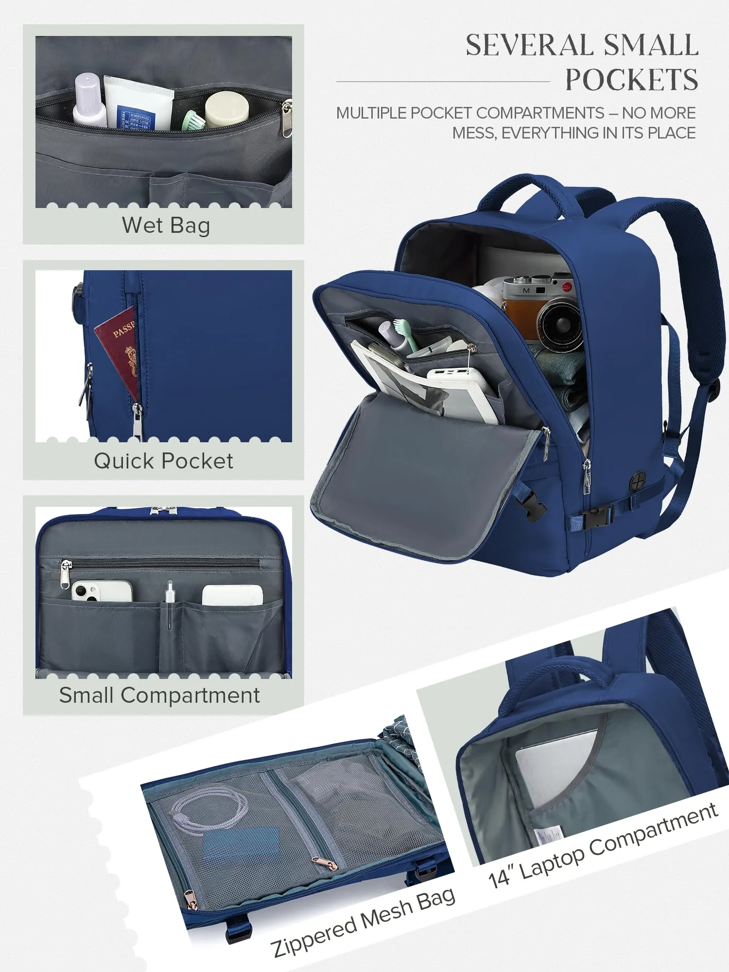 Hayayu Zaino Bagaglio a Mano 40x30x20 cm per Ryanair, 24L - immagine 3