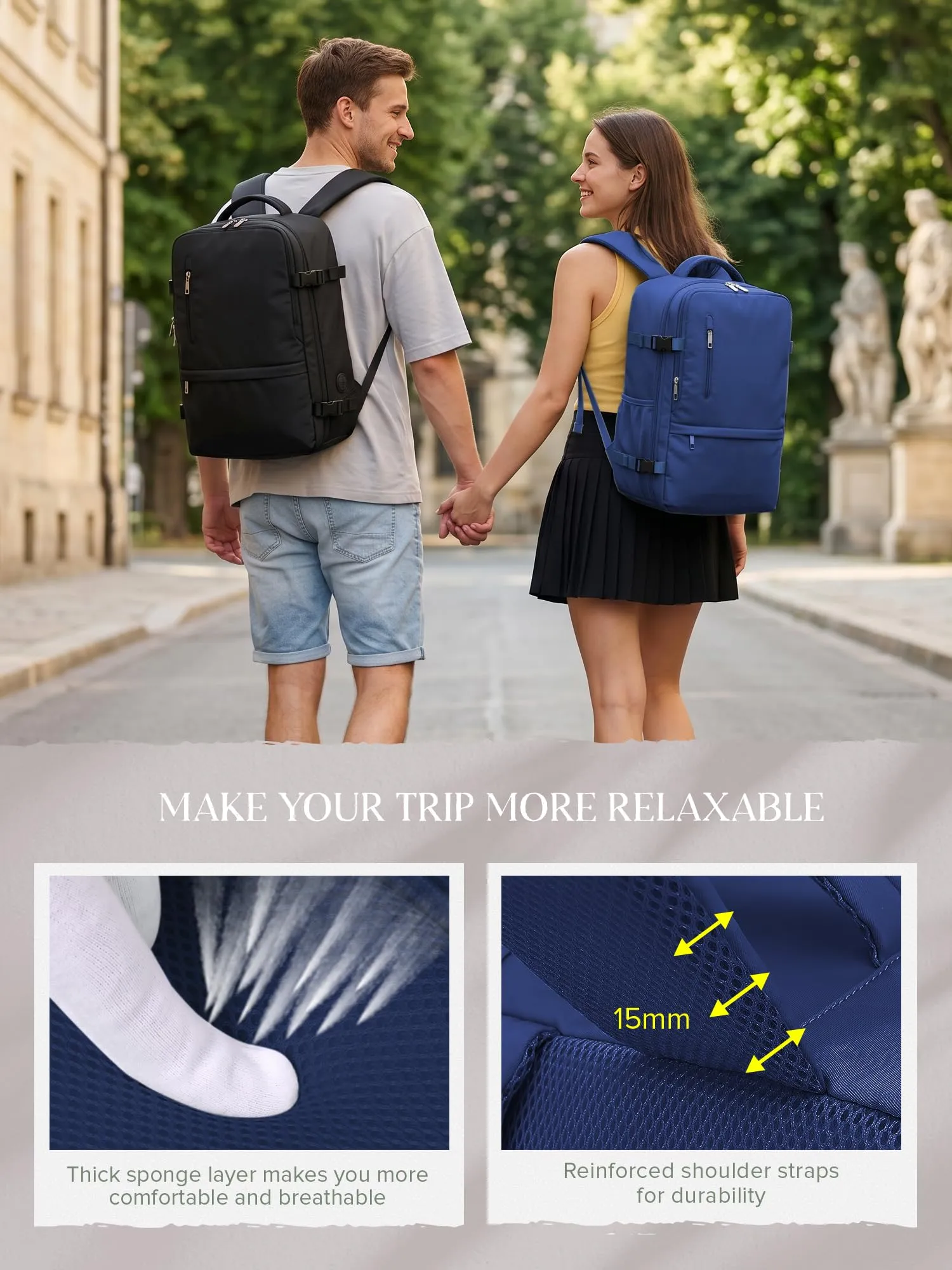 Hayayu Zaino Bagaglio a Mano 40x30x20 cm per Ryanair, 24L - immagine 6
