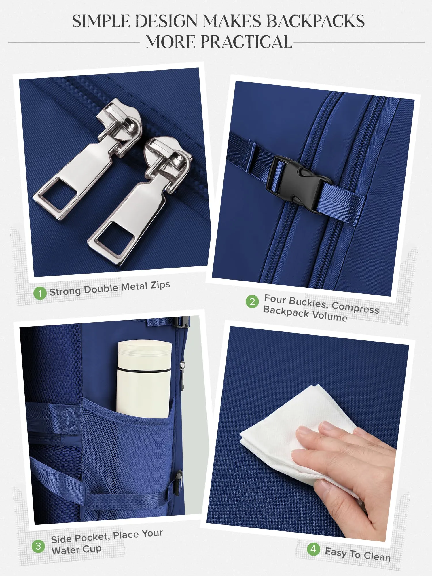 Hayayu Zaino Bagaglio a Mano 40x30x20 cm per Ryanair, 24L - immagine 7