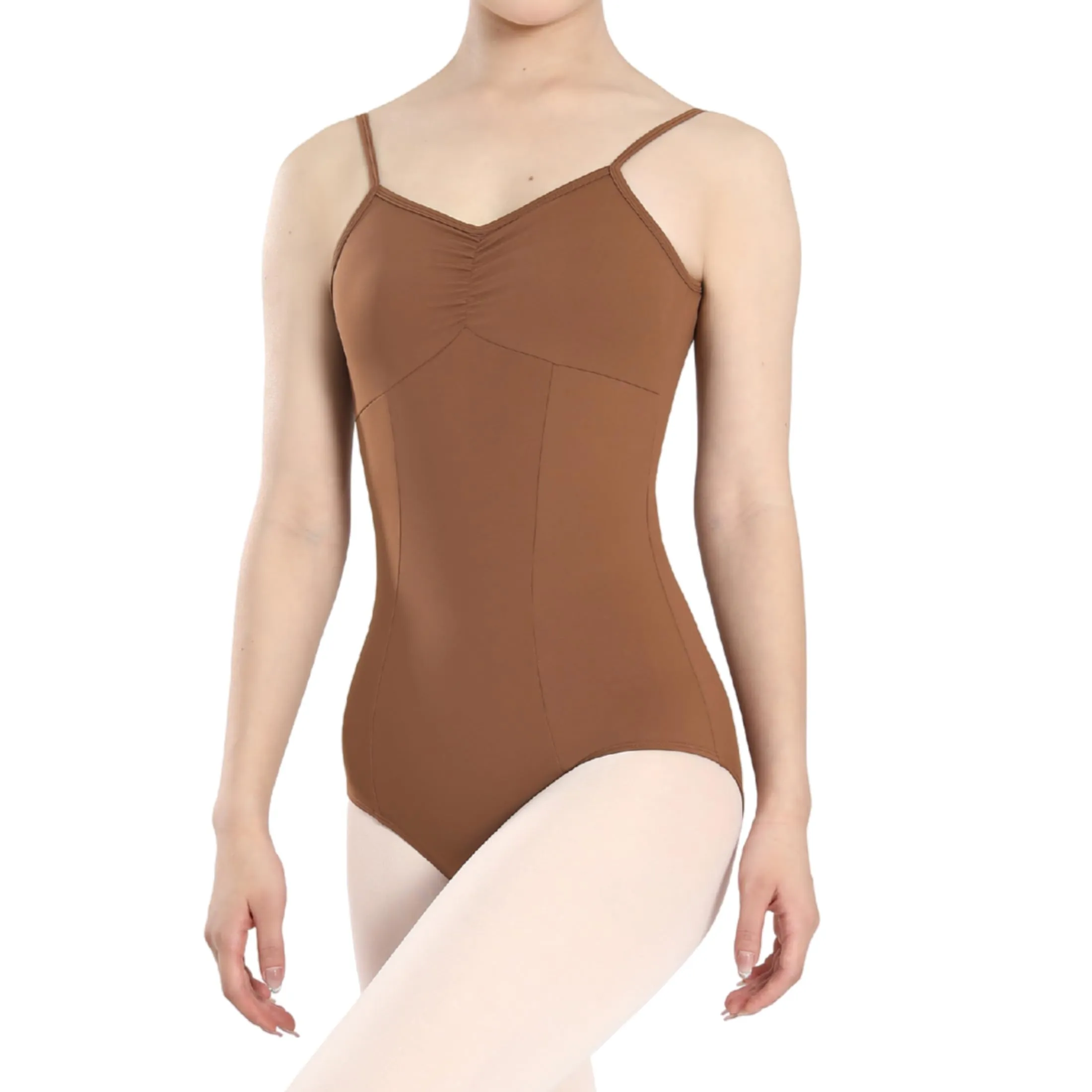ZYXWVU Body Danza Classica Donna con Spalline Regolabili, C20, Marrone, M - immagine 1