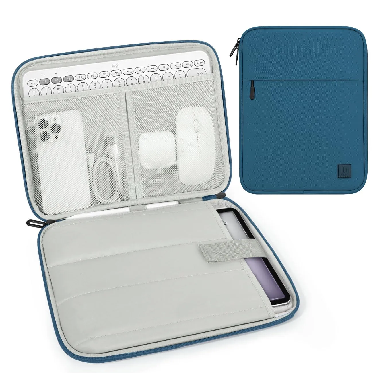 Dadanism Custodia Borsa Portatile per Tablet 13 Pollici, Blu Pavone - immagine 1