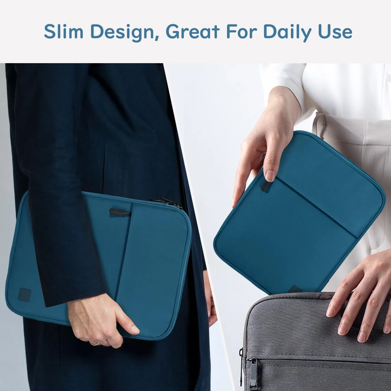 Dadanism Custodia Borsa Portatile per Tablet 13 Pollici, Blu Pavone - immagine 7