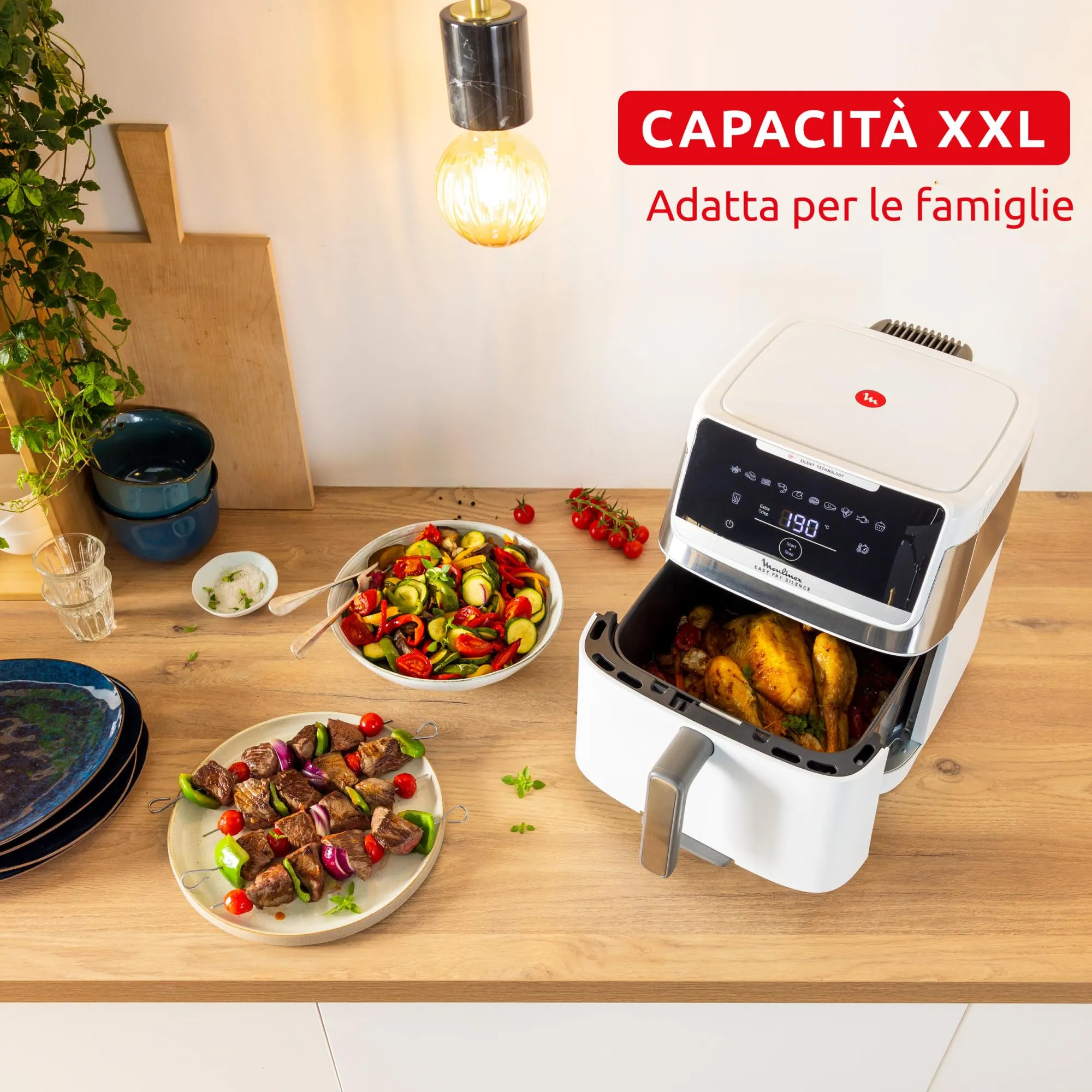 Moulinex Easy Fry Silence Air Fryer 7L, Bianco, EZ8421 - immagine 4