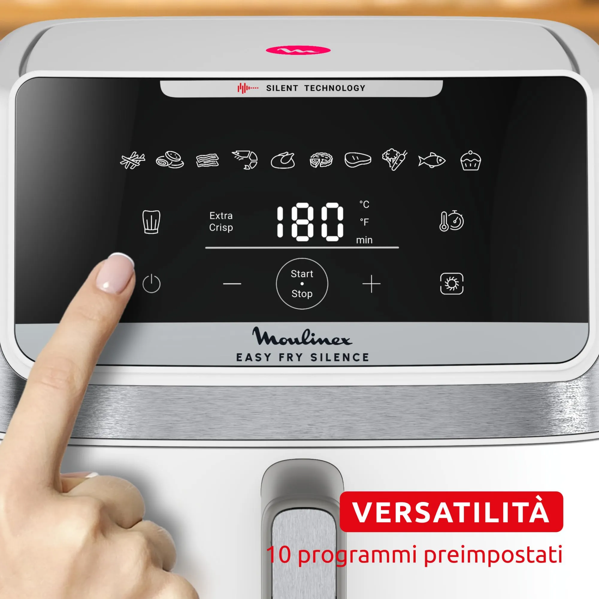 Moulinex Easy Fry Silence Air Fryer 7L, Bianco, EZ8421 - immagine 7