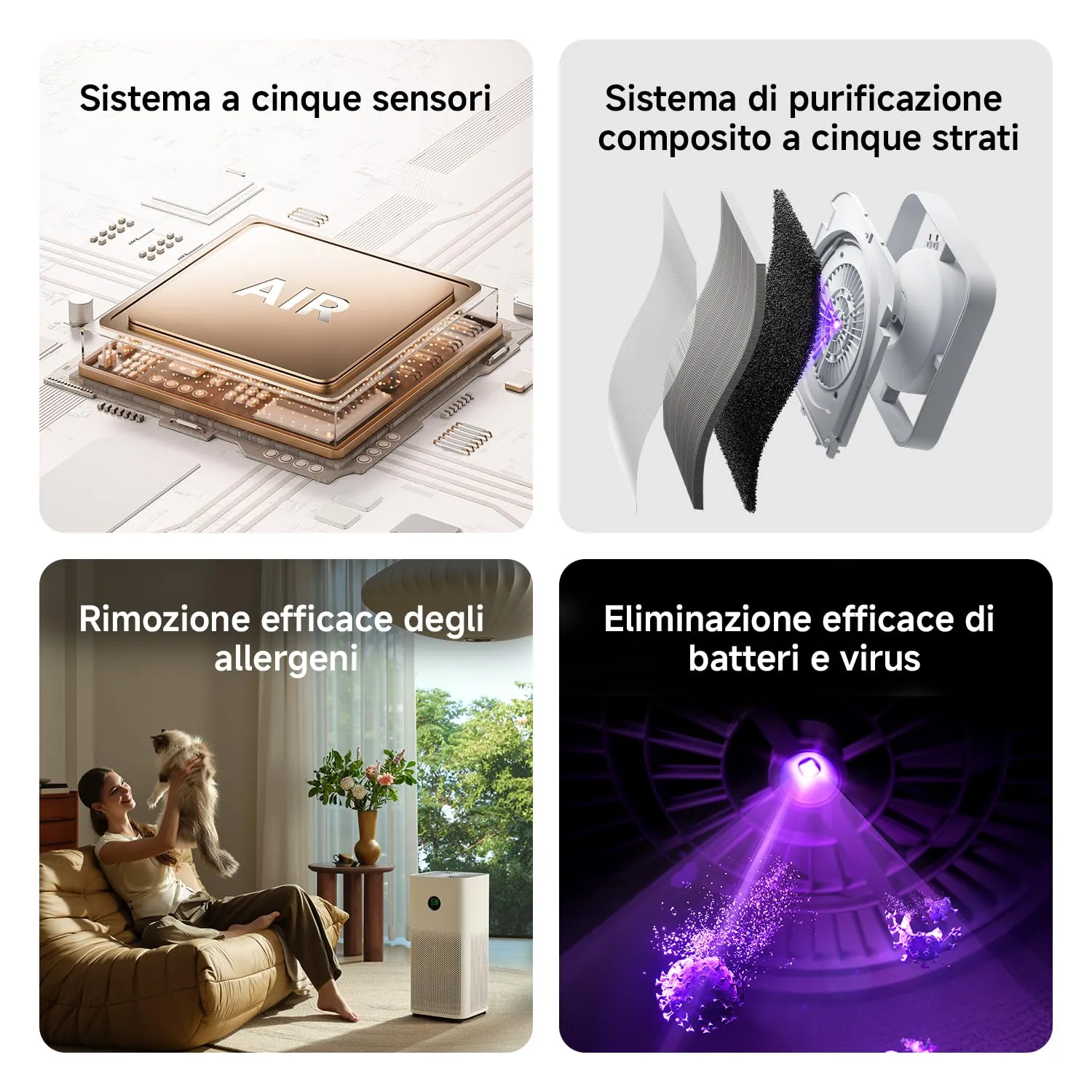 Xiaomi Smart Air Purifier 6 HEPA Purificatore per stanze fino a 87,5m² - immagine 2