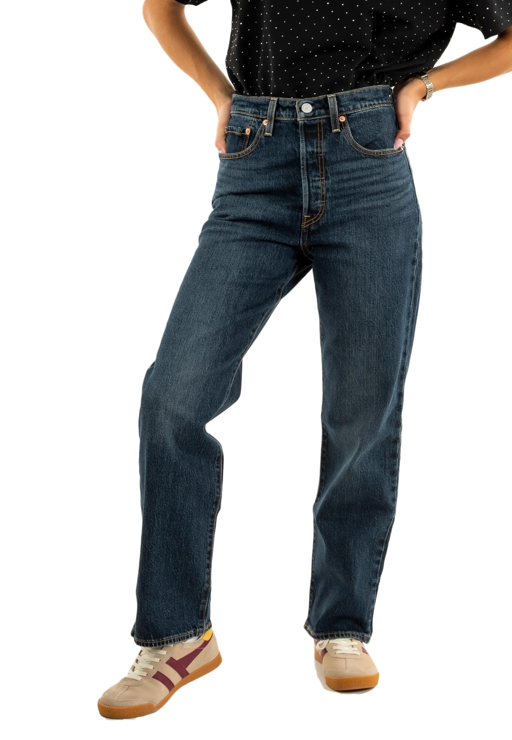 Levi's Ribcage Full Length Jeans, Blu, 24W x 32L - immagine 1