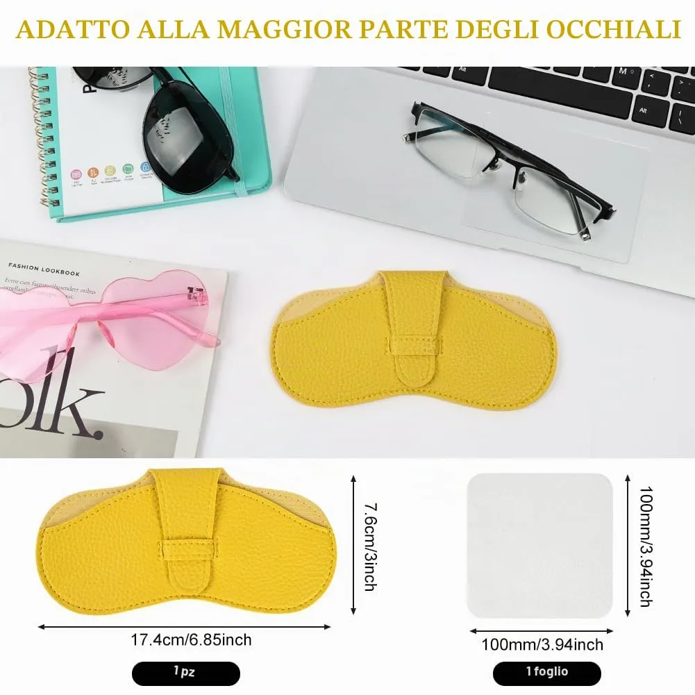 BUTBU Custodia Occhiali Morbida, Giallo - immagine 2