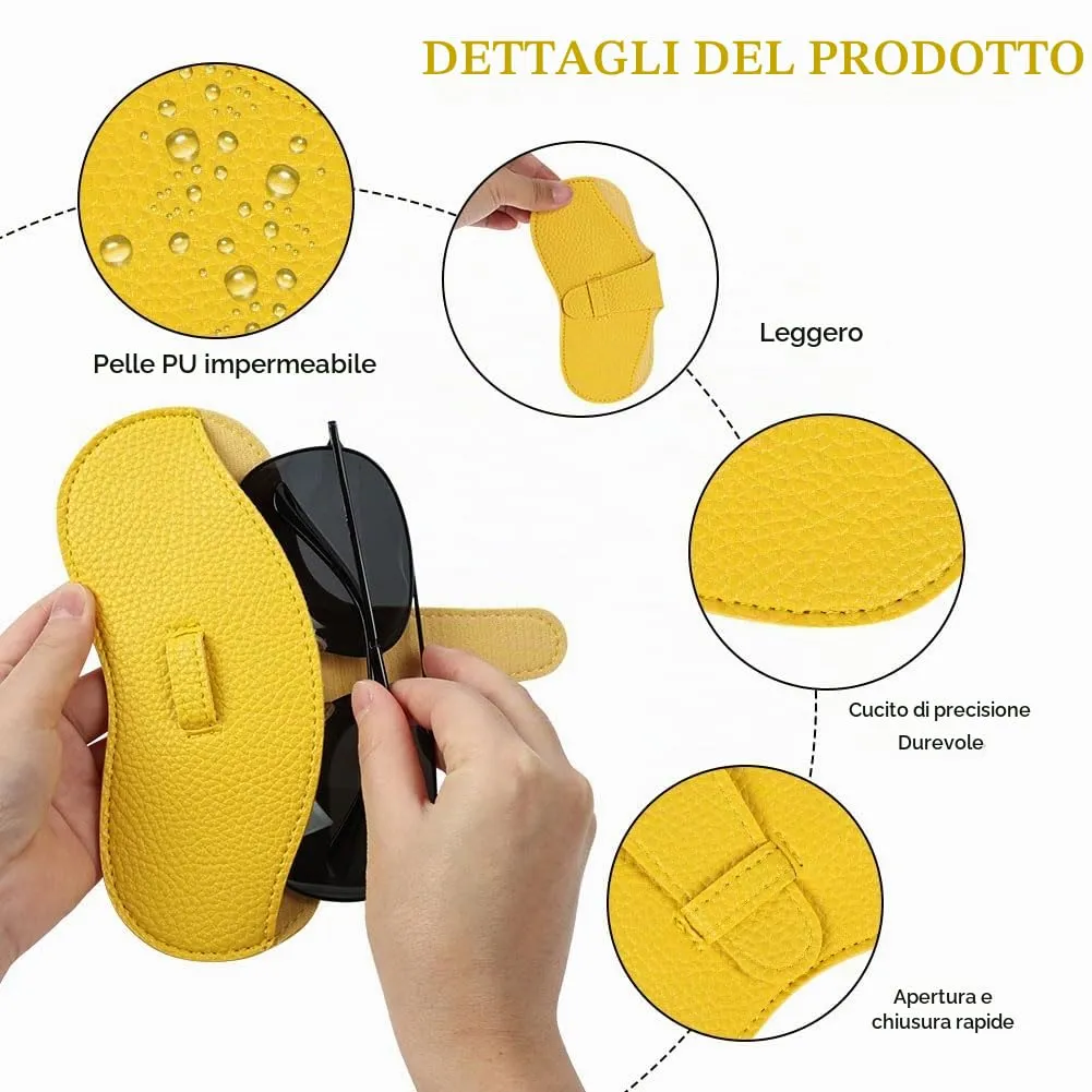 BUTBU Custodia Occhiali Morbida, Giallo - immagine 3