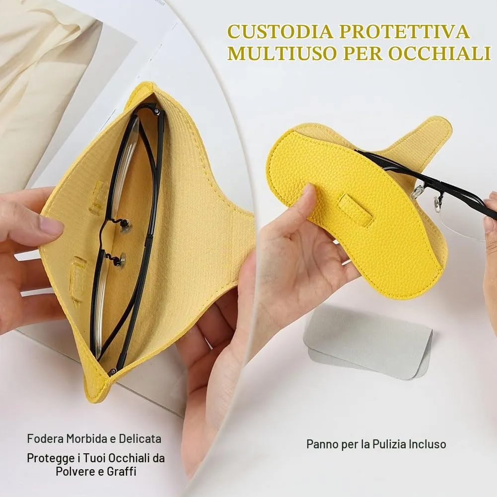 BUTBU Custodia Occhiali Morbida, Giallo - immagine 5