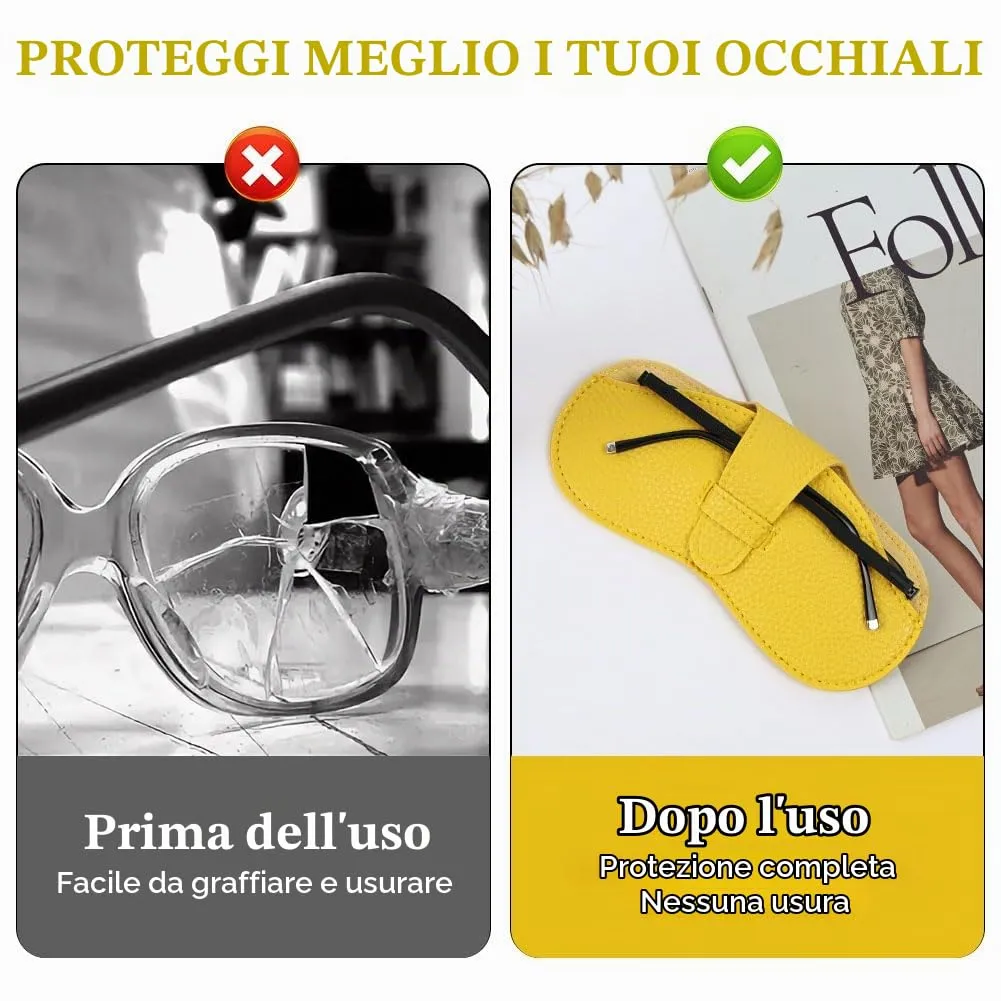 BUTBU Custodia Occhiali Morbida, Giallo - immagine 6