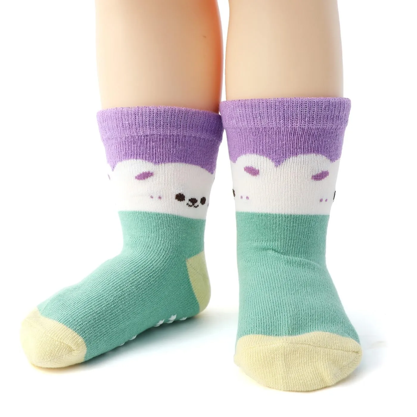 HaimoBurg Calze Antiscivolo in Cotone Traspirante per Bambini, 12 Paia - immagine 4