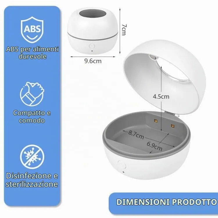 HOTUT Sterilizzatore Portatile per Ciuccio a Luce UV, Ricaricabile USB-C, Modello XD011 - immagine 2