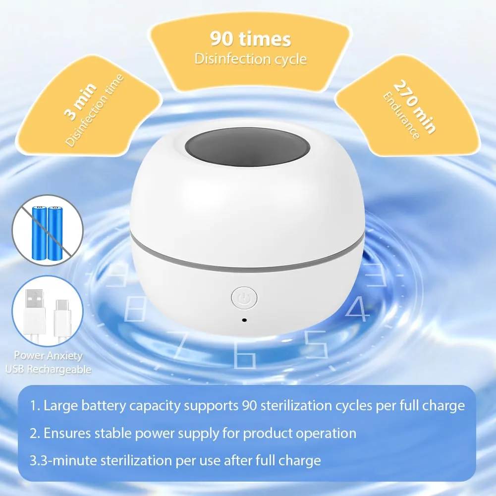 HOTUT Sterilizzatore Portatile per Ciuccio a Luce UV, Ricaricabile USB-C, Modello XD011 - immagine 3