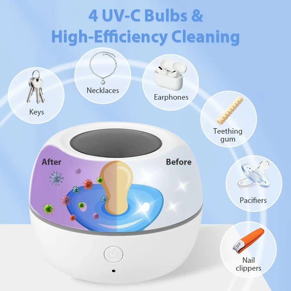 HOTUT Sterilizzatore Portatile per Ciuccio a Luce UV, Ricaricabile USB-C, Modello XD011 - immagine 5