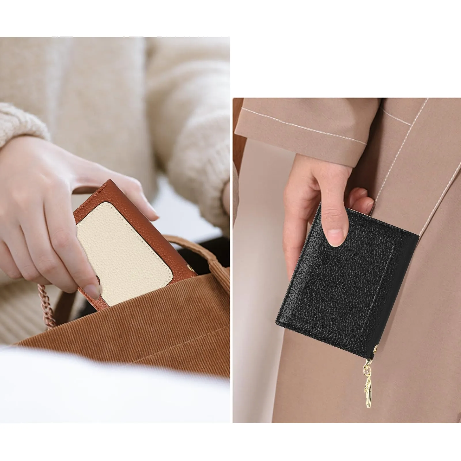 GAEKEAO Portafoglio Donna Piccolo in Pelle Bifold con Portachiavi Rimovibile e Blocco RFID - immagine 7