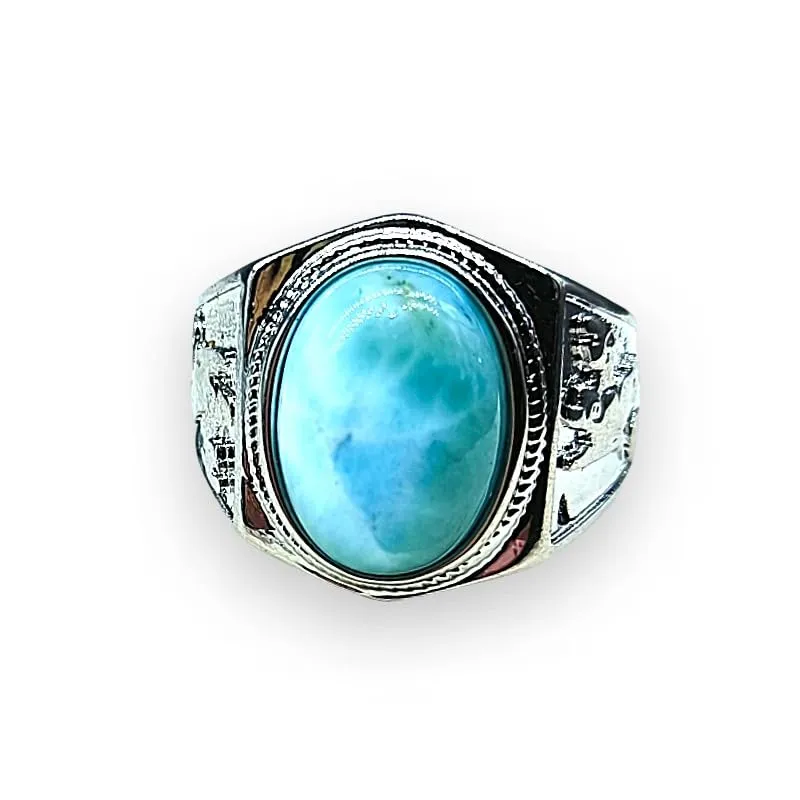 Generico Anello Regolabile in Larimar per Uomo - immagine 1