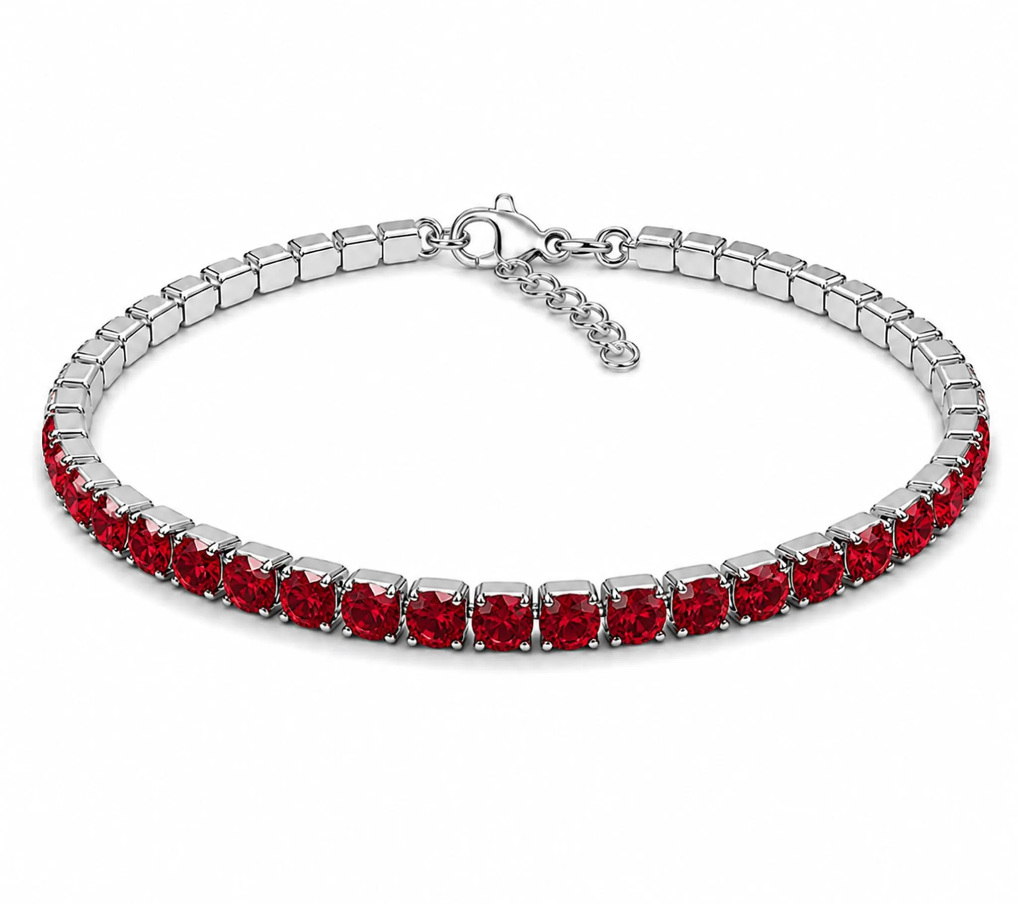 Dada Gioielli Bracciale Tennis Donna Zirconi 3 mm Acciaio Inossidabile 17+3 cm (Rubino) - immagine 6