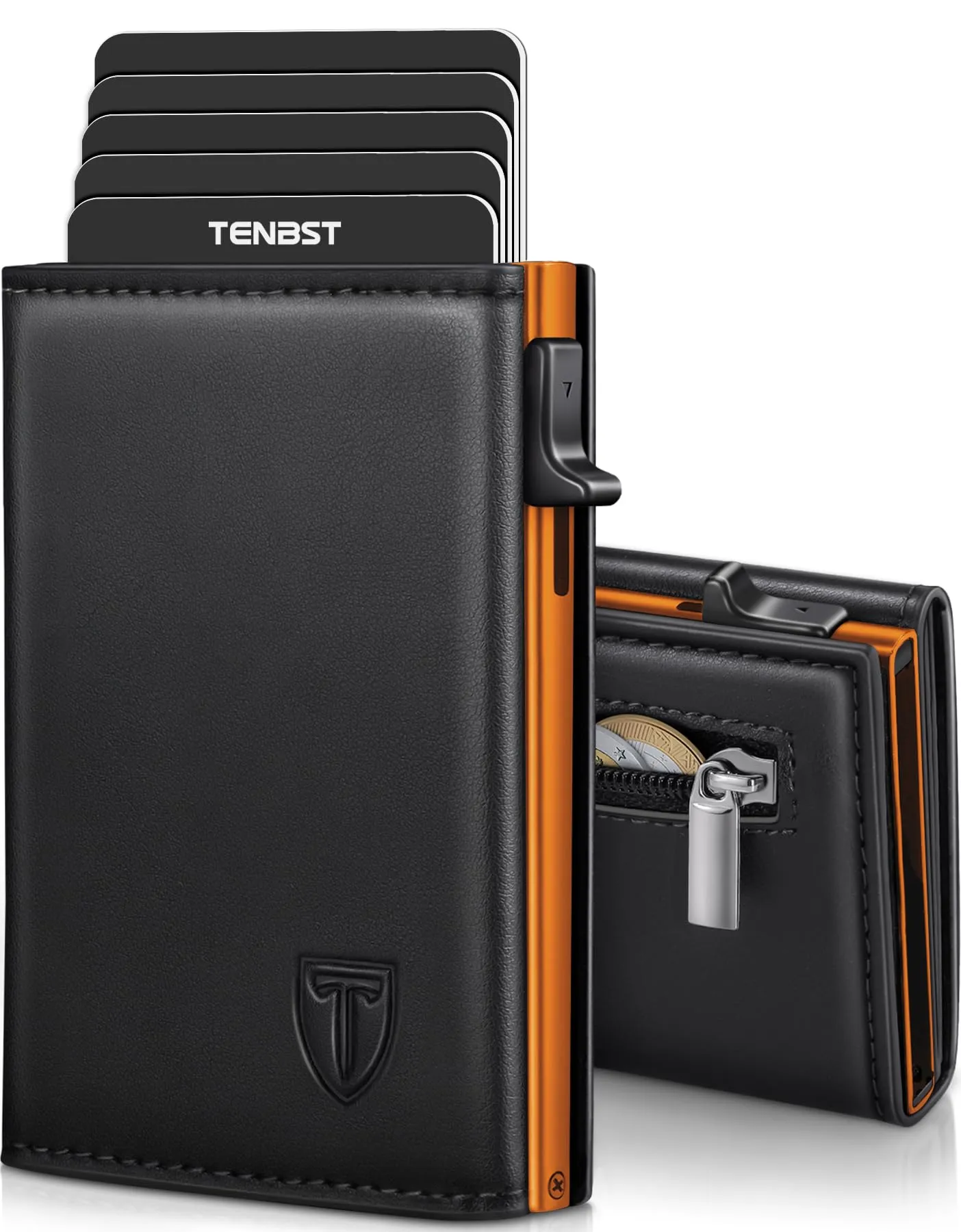 TENBST Portafoglio da uomo HW0028 Arancione - immagine 1