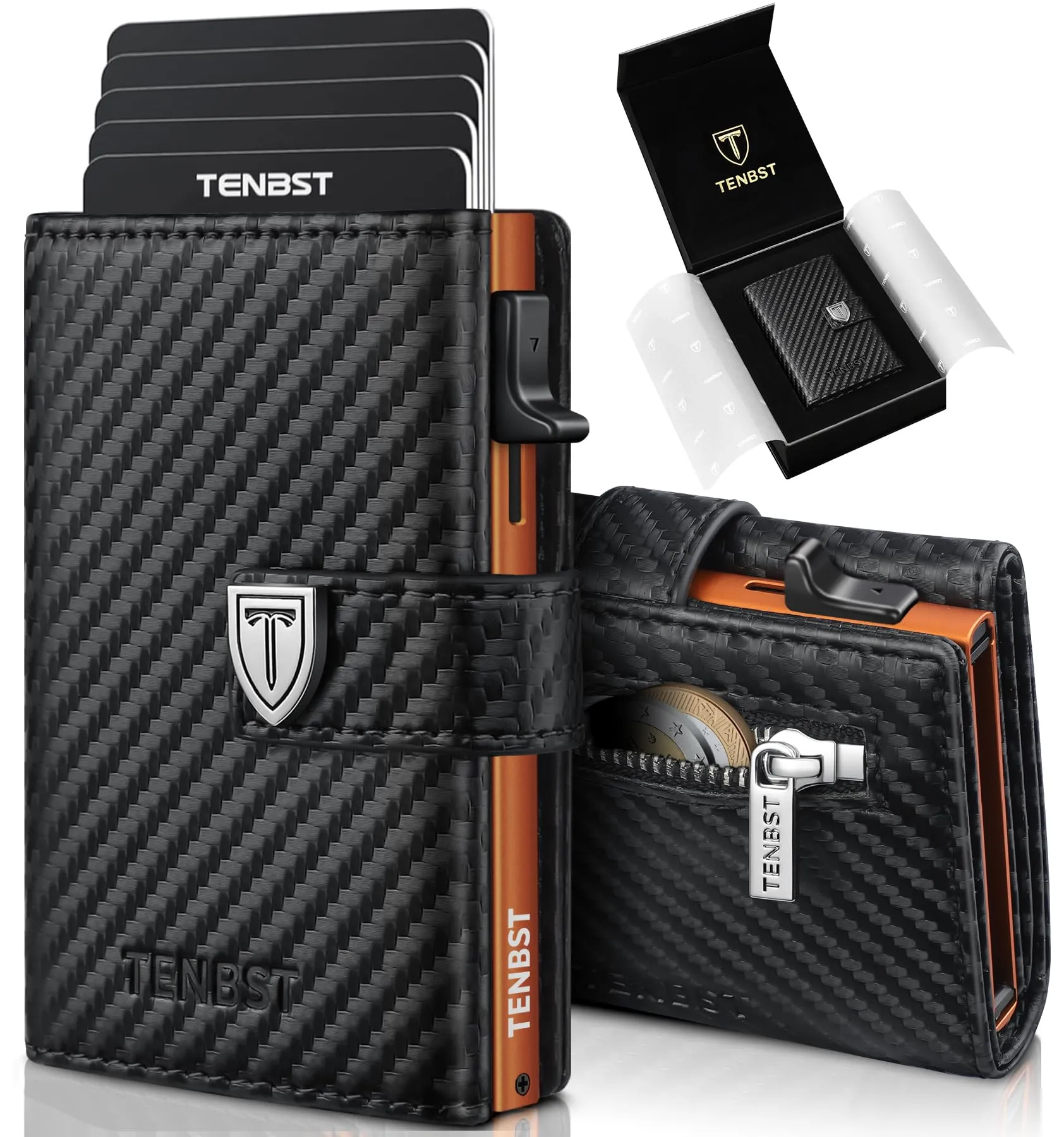 TENBST Portafoglio Uomo HW0001 Nero Esclusivo - immagine 1