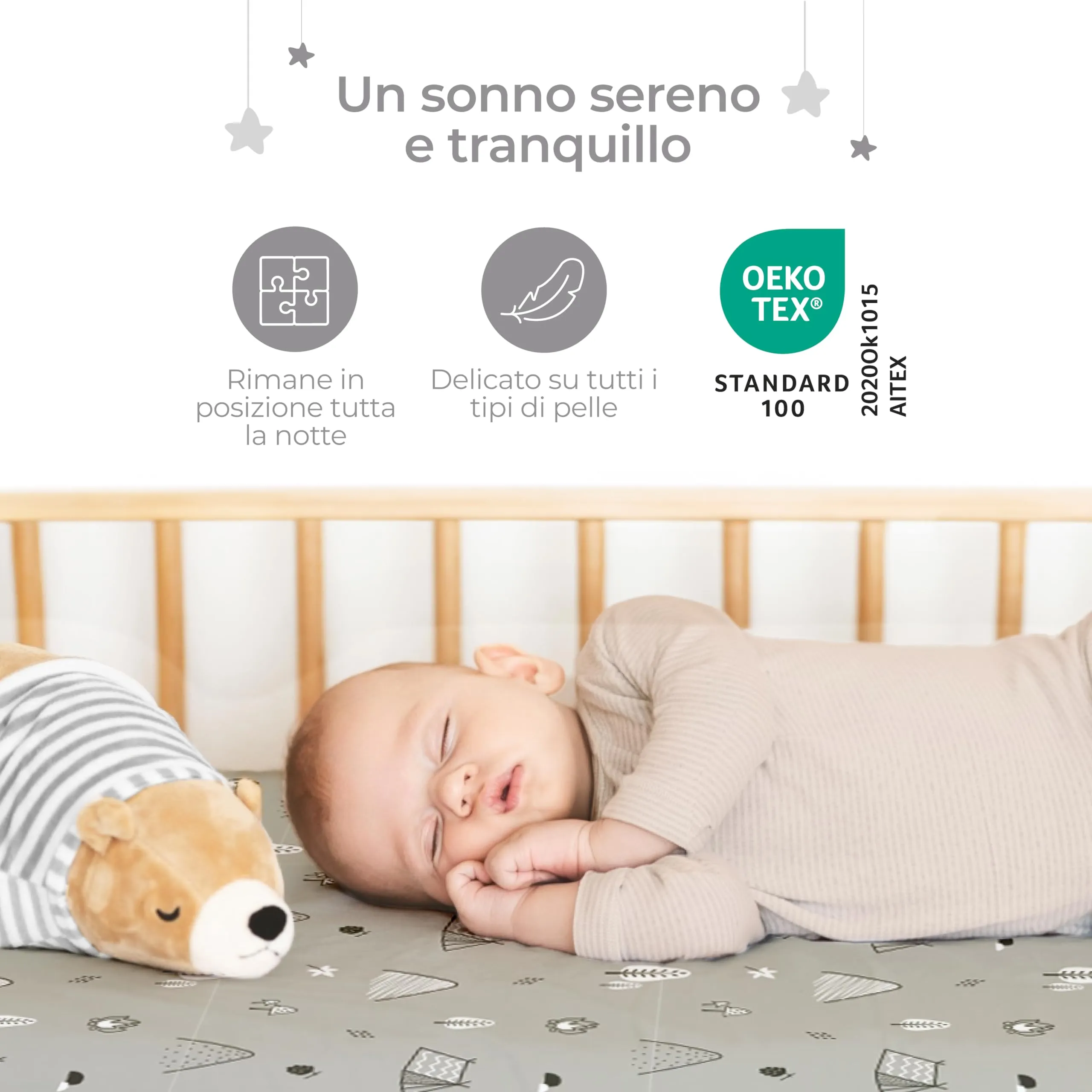Dreamzie Set da 2 Lenzuola Lettino 70x140 cm, 100% Cotone - immagine 5