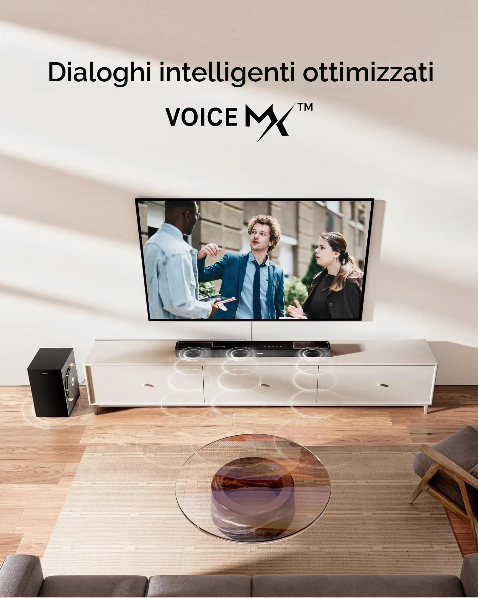ULTIMEA Skywave F30 Boom Soundbar 3.1.2ch con Dolby Atmos, Subwoofer da 6.5", Bluetooth 5.4, HDMI eARC - immagine 6