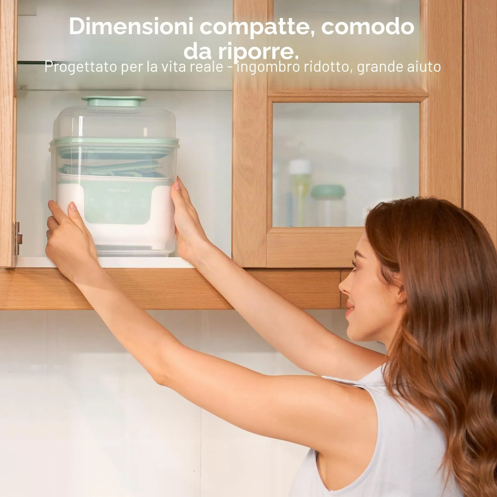Momcozy Sterilizzatore Biberon e Asciugatrice 4-in-1 Compatto a Vapore - immagine 7