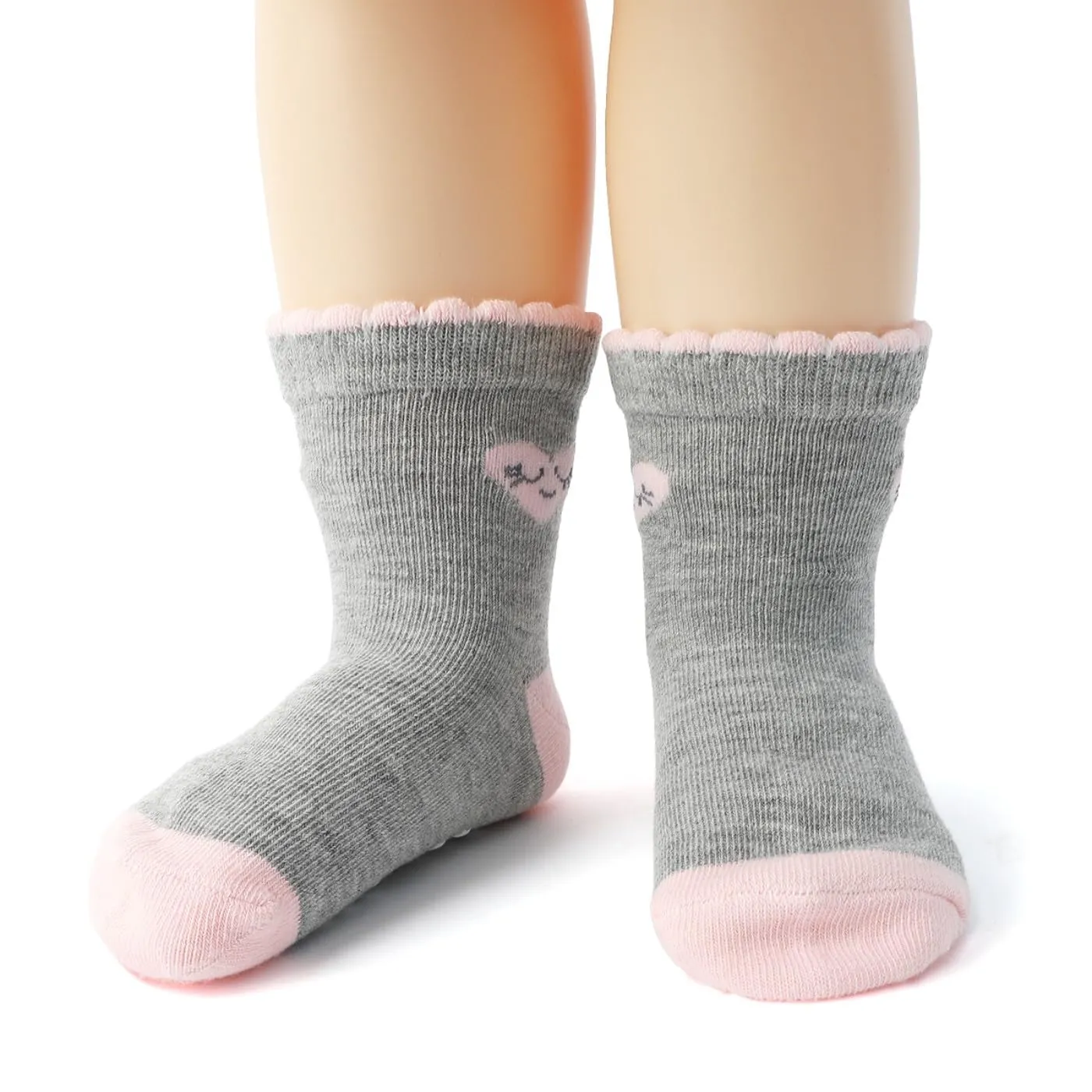 HaimoBurg Calze Antiscivolo in Cotone Traspirante per Bambini 1-5 Anni, 12 Paia - immagine 4