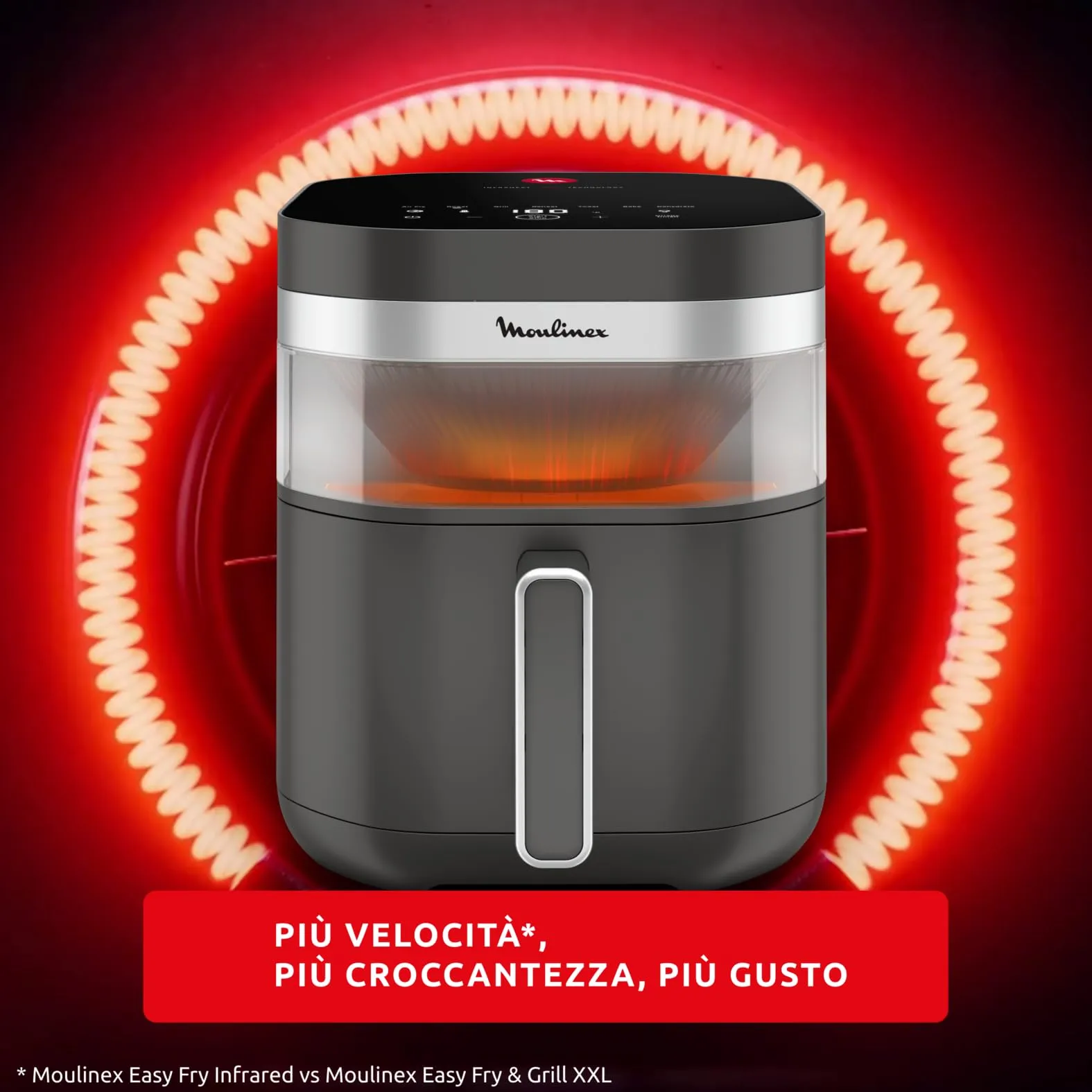 Moulinex Easy Fry Infrared Friggitrice ad Aria 7L, Coal Grey, EZ832H - immagine 2