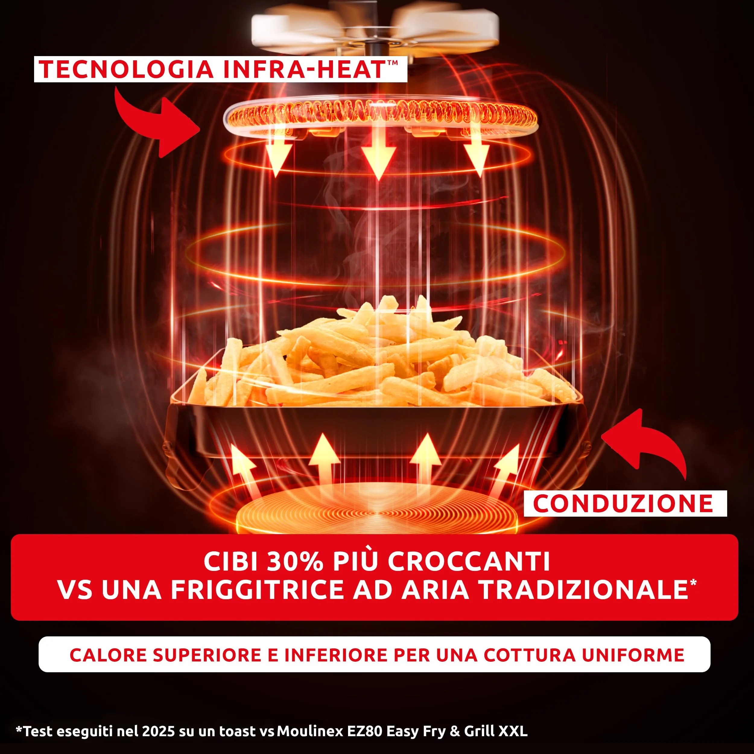 Moulinex Easy Fry Infrared Friggitrice ad Aria 7L, Coal Grey, EZ832H - immagine 4