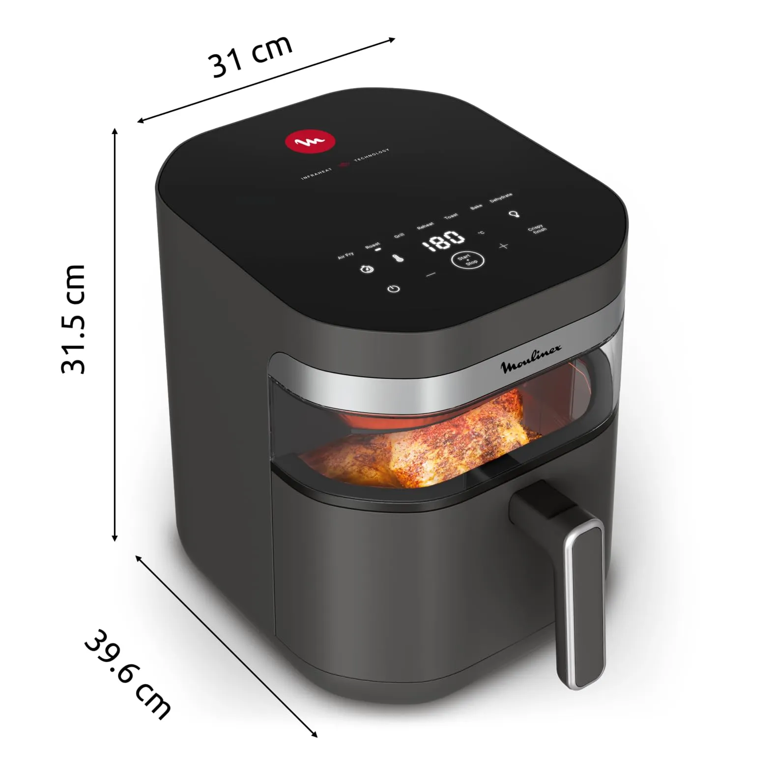 Moulinex Easy Fry Infrared Friggitrice ad Aria 7L, Coal Grey, EZ832H - immagine 7
