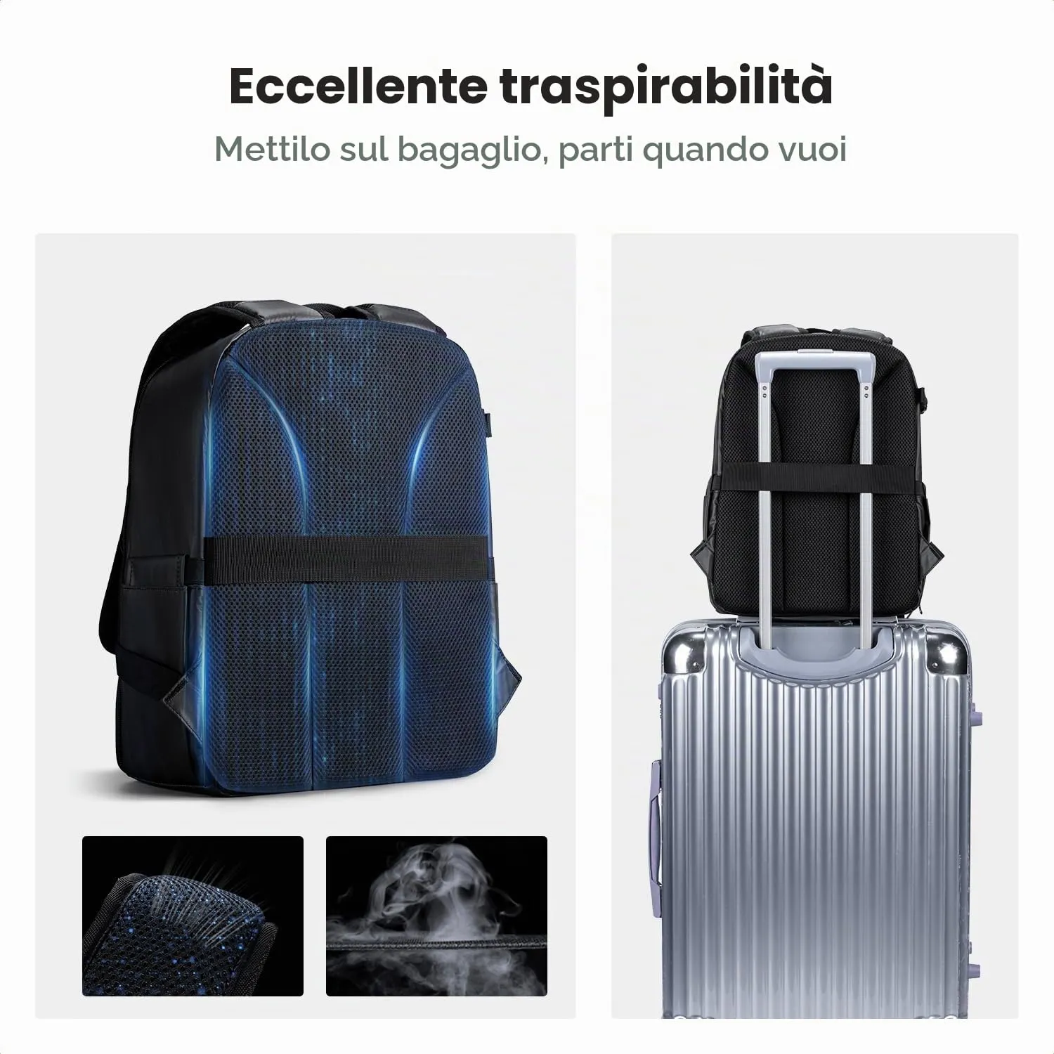 K&F CONCEPT Zaino Fotografico Compatto 13L con Parapioggia, Nero Lucido - immagine 7