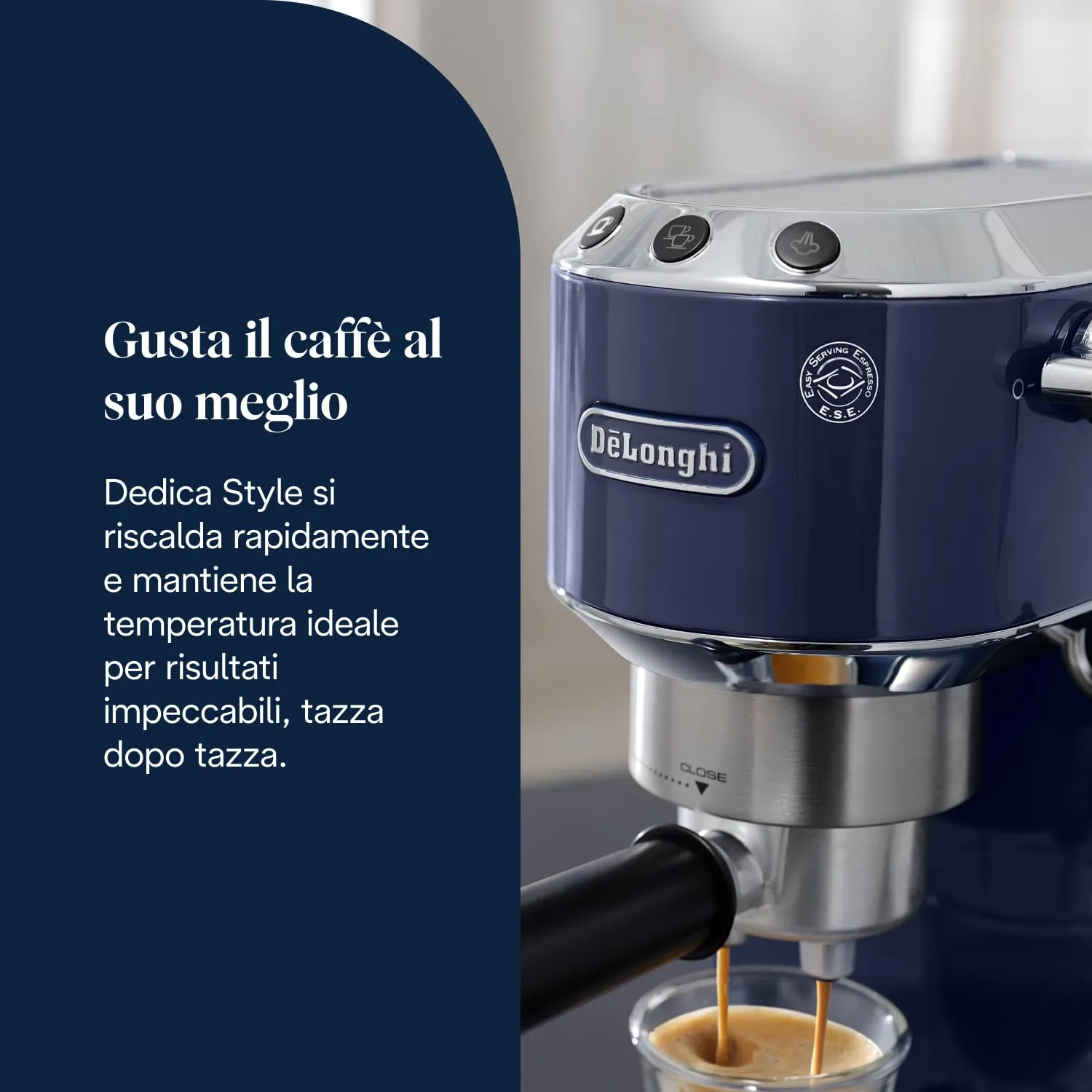 De'Longhi Dedica Style EC685.BL Macchina Caffè Espresso Manuale, Blu - immagine 3