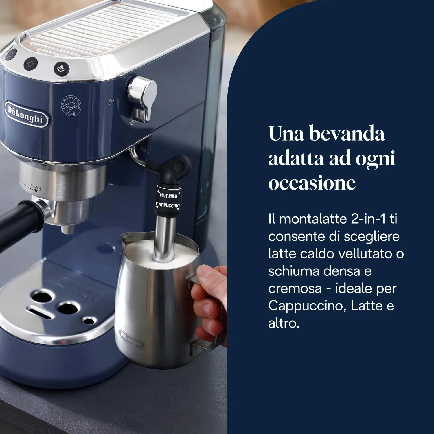 De'Longhi Dedica Style EC685.BL Macchina Caffè Espresso Manuale, Blu - immagine 6