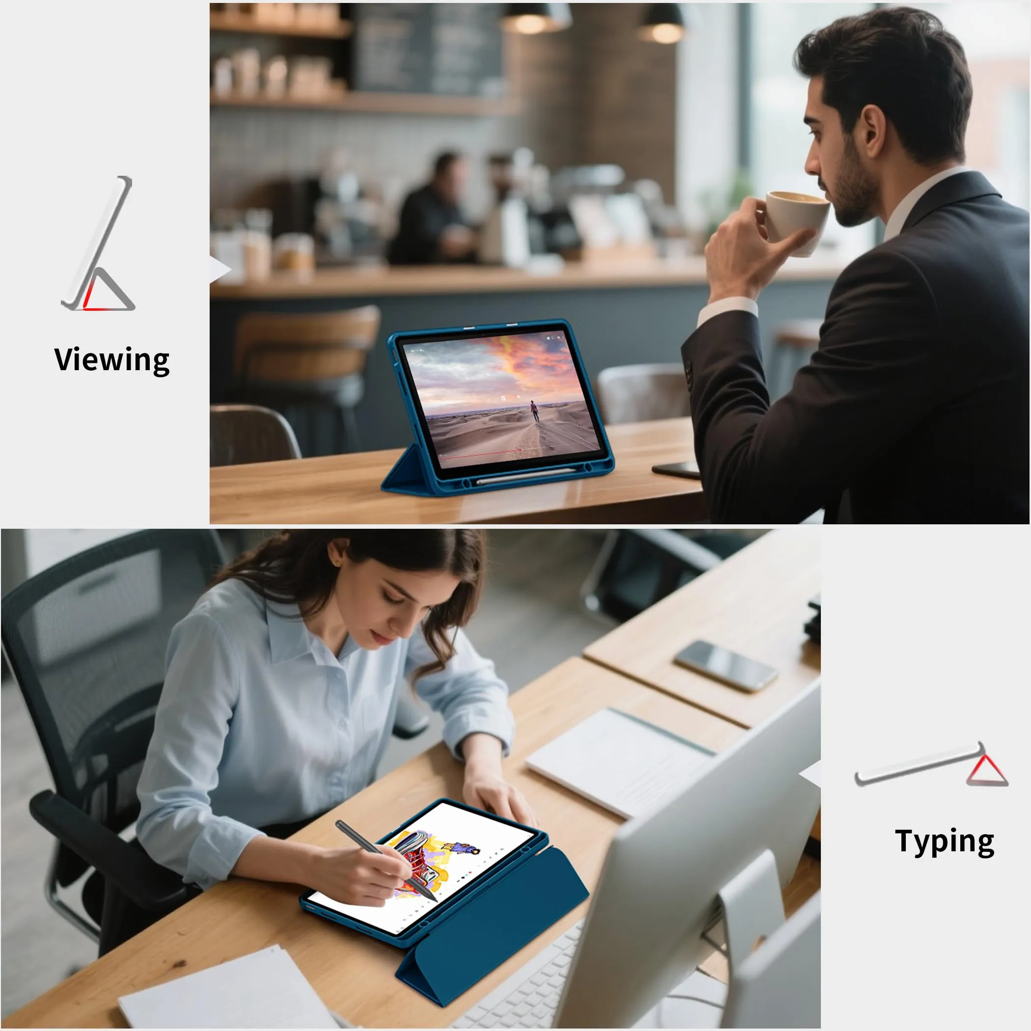 EasyAcc Cover per Lenovo Idea Tab 11 Pollici (TB336ZU/TB336FU) - Blu pavone - immagine 3