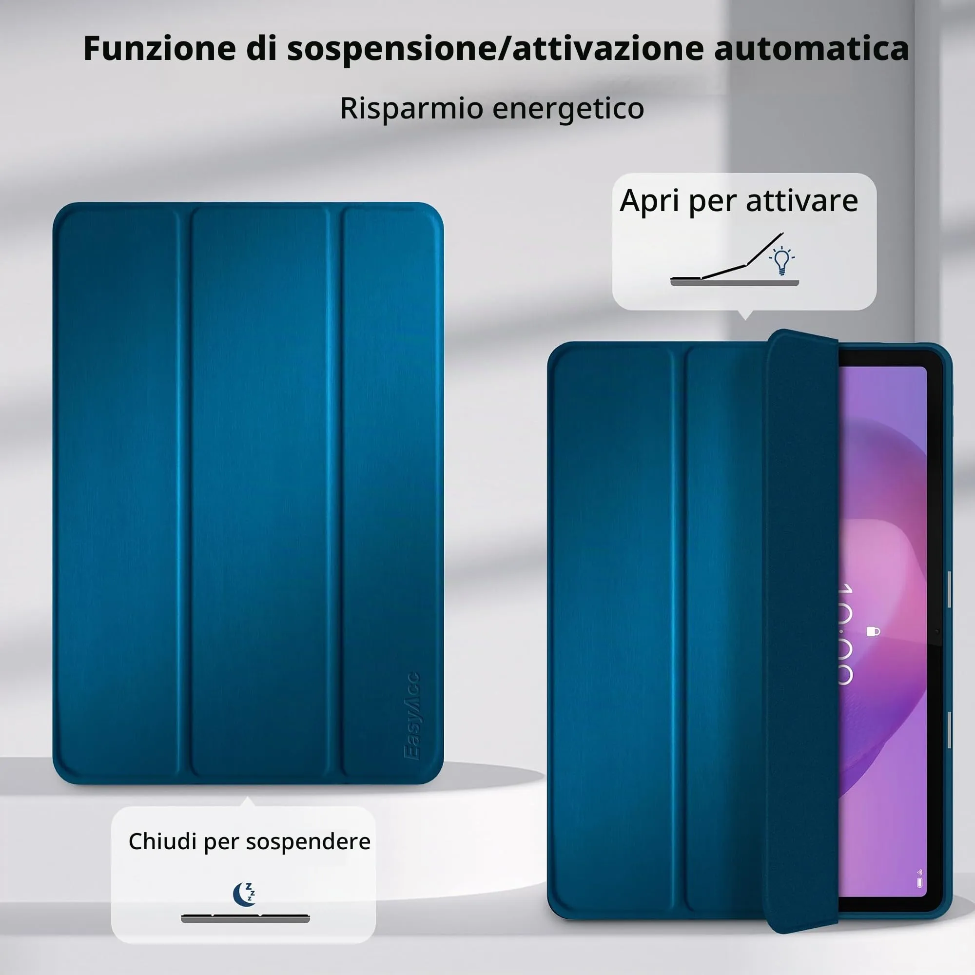 EasyAcc Cover per Lenovo Idea Tab 11 Pollici (TB336ZU/TB336FU) - Blu pavone - immagine 6