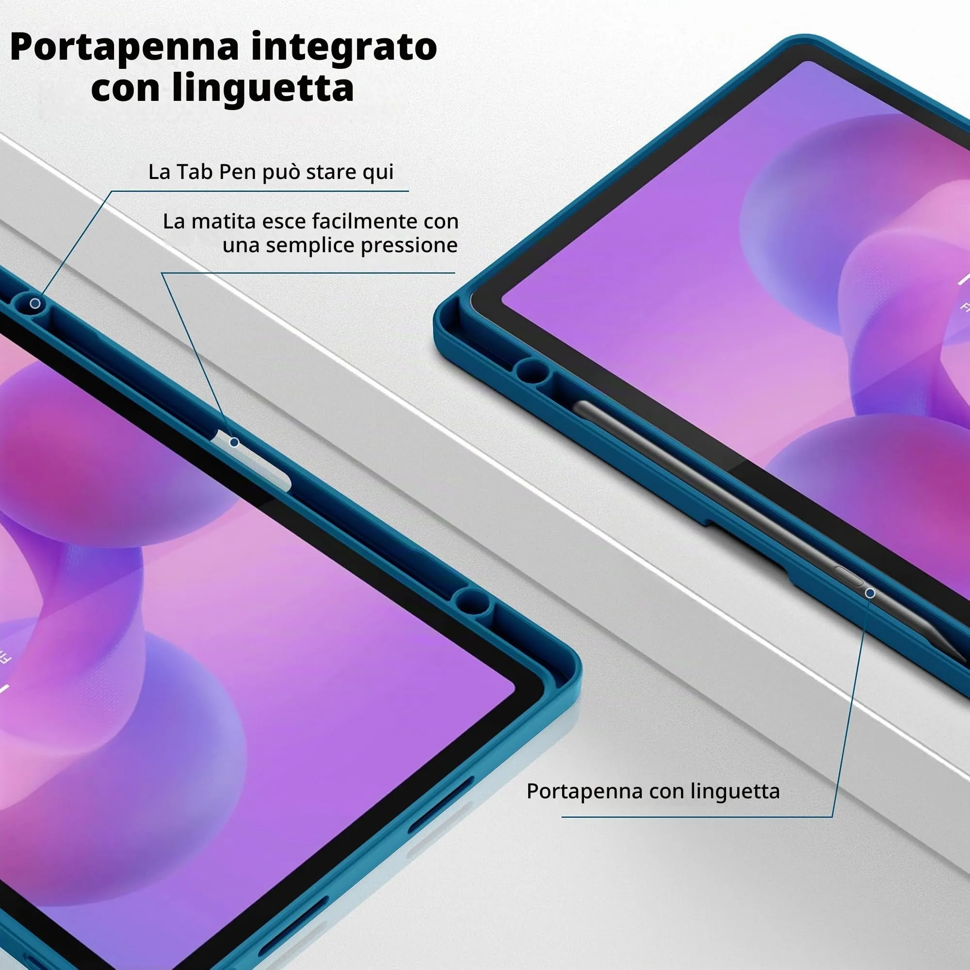 EasyAcc Cover per Lenovo Idea Tab 11 Pollici (TB336ZU/TB336FU) - Blu pavone - immagine 7