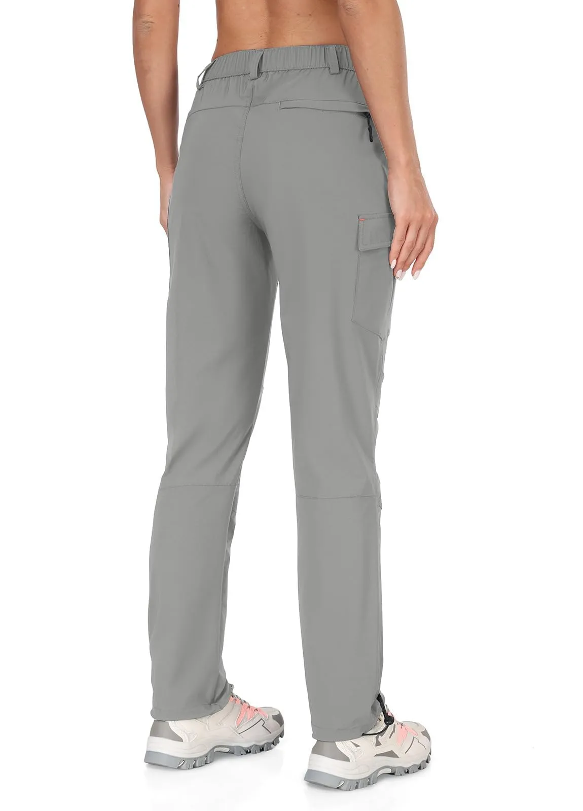 GymBrave Pantaloni Trekking Donna Cargo Capri 3/4 Estivi Grigio Chiaro S - immagine 3