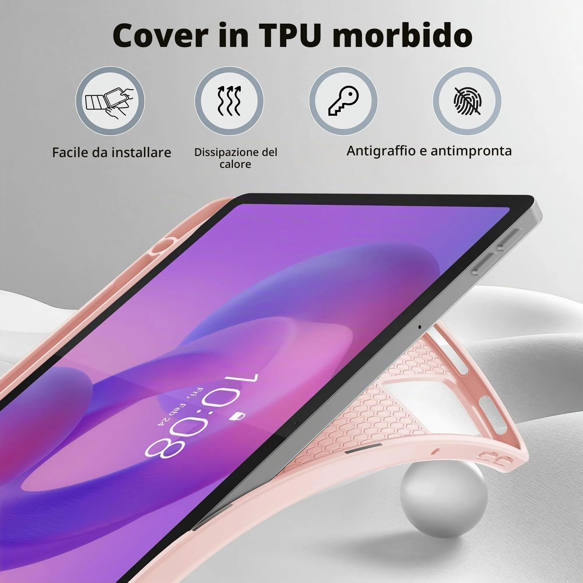 EasyAcc Cover per Lenovo Idea Tab 11 Pollici (TB336ZU/TB336FU) - Oro Rosa - immagine 5