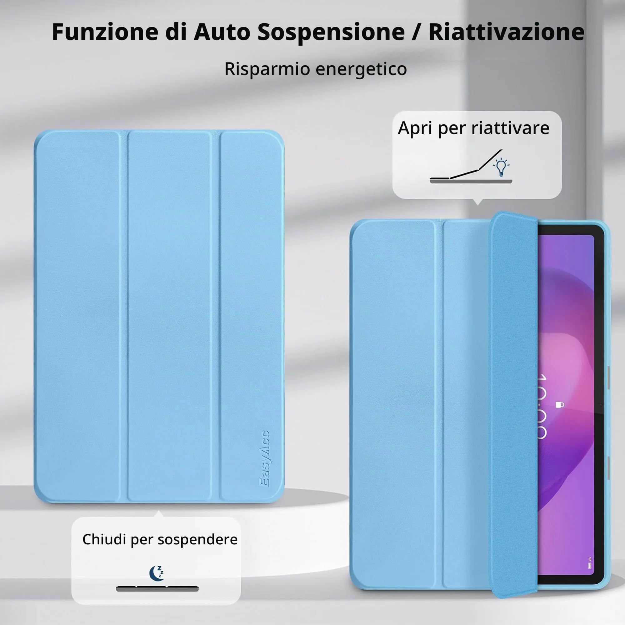 EasyAcc Cover per Lenovo Idea Tab 11 Pollici (TB336ZU/TB336FU) - Celeste - immagine 6