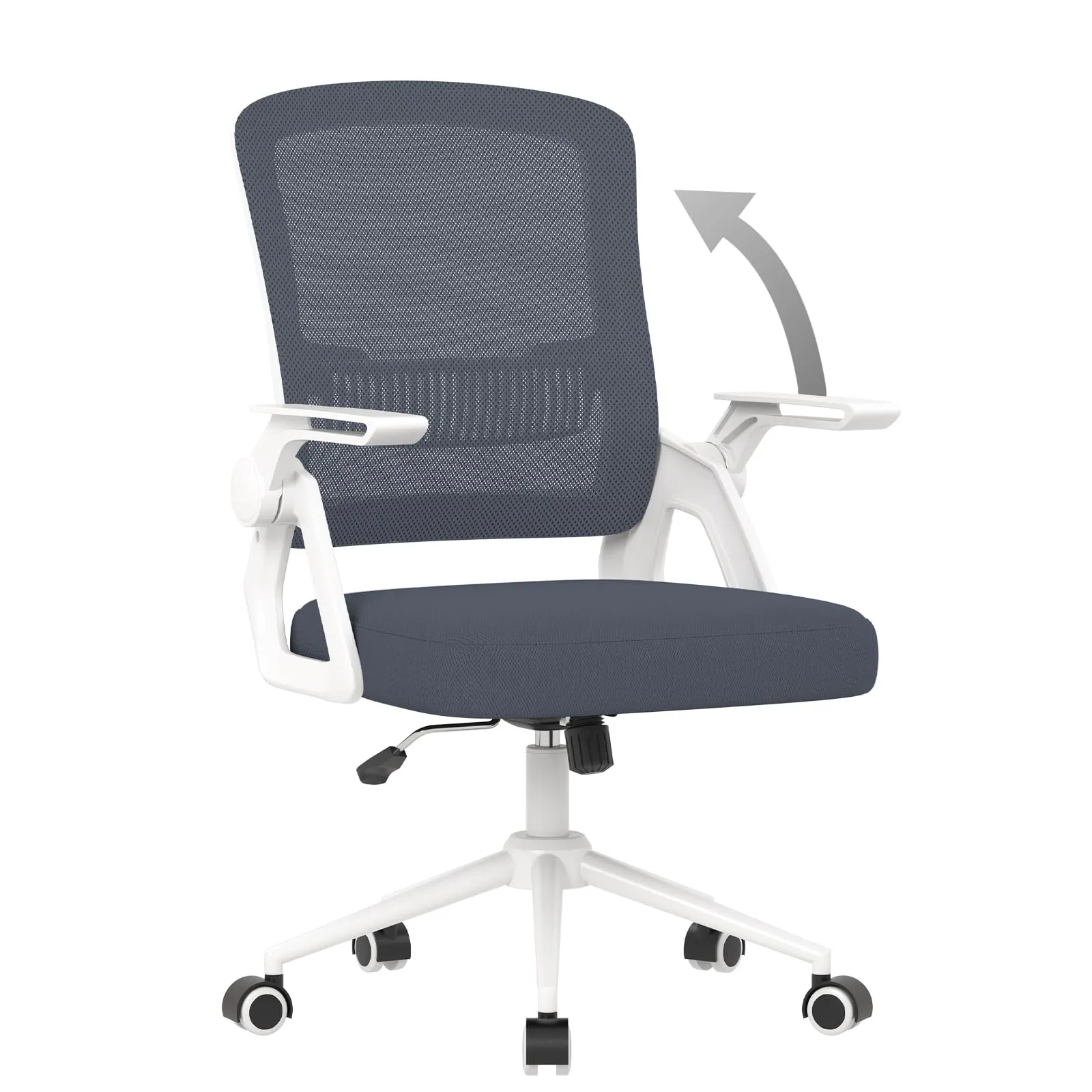 naspaluro Sedia da Ufficio Ergonomica con Braccioli Pieghevoli e Rete Respirante, Blu scuro - immagine 1