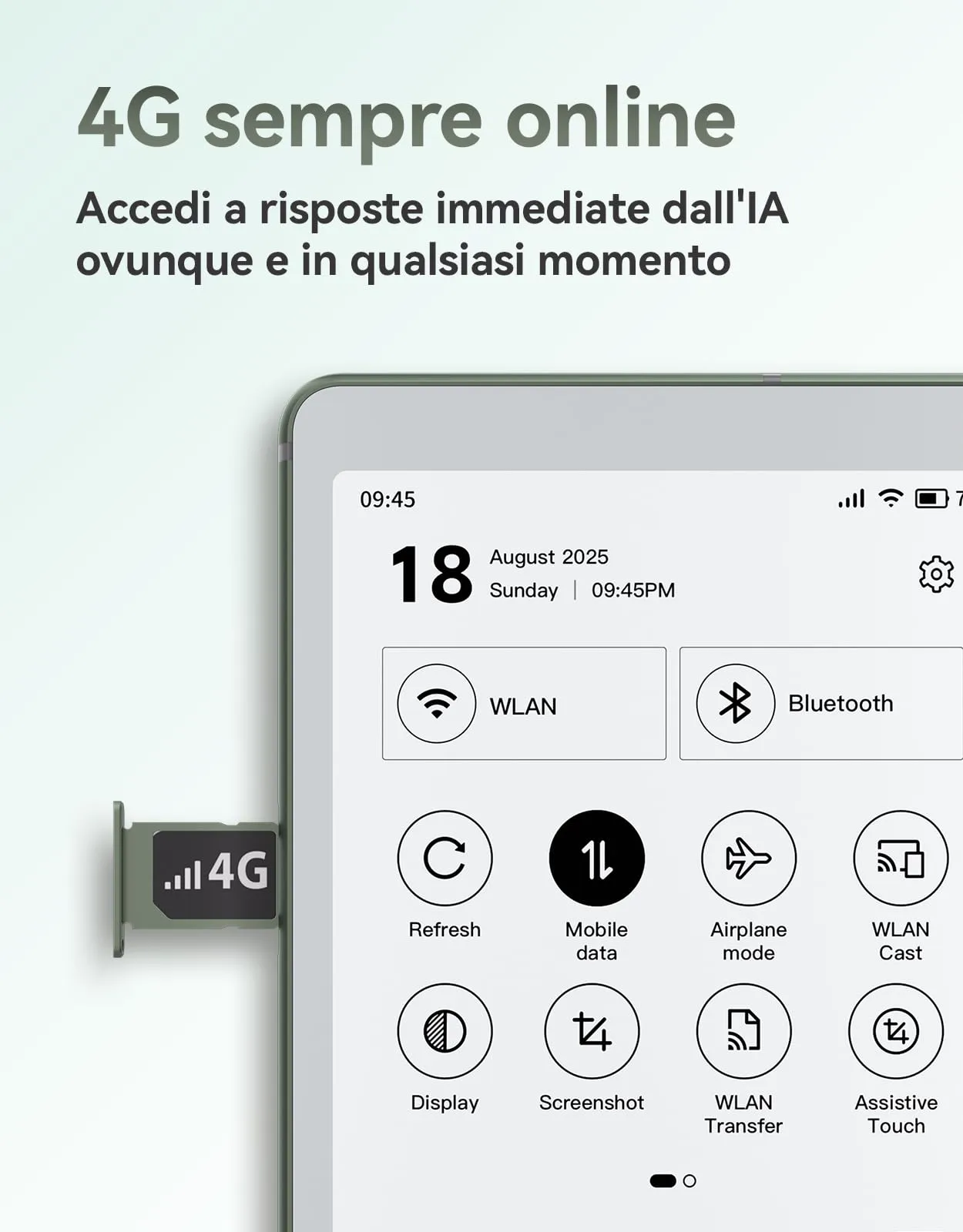 VIWOODS AiPaper Reader 6.13" E Ink Carta 1300 300PPI 128GB - immagine 8